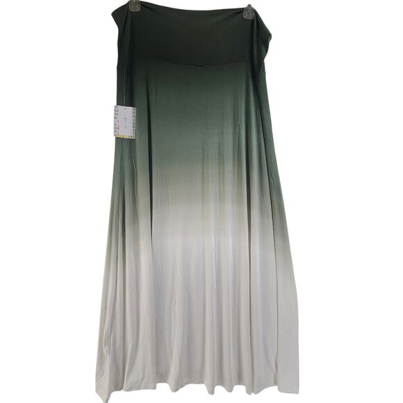 NEW LuLaRoe 3XL Green to White Ombré Slinky Rayon Fabric Maxi Skirt Dress - Picture 5 of 10